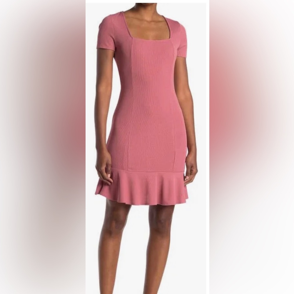 NWT square neck dress with ruffle bottom